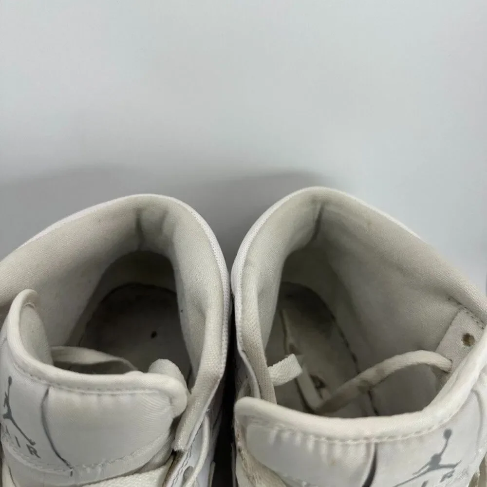 Nike Air Jordan Shoes Mens Size 11.5 Triple White Mid High Sneakers Basketball